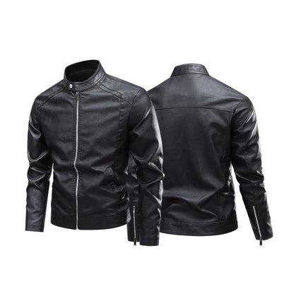 Herren Lederjacke Modern Schnitt Schwarz - BerlinGlamour