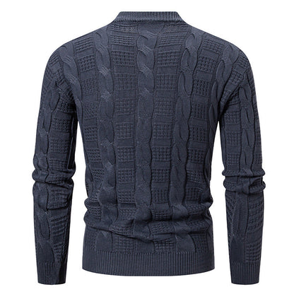 Herren Strickpullover Eleganter Zopfmuster Kragen
