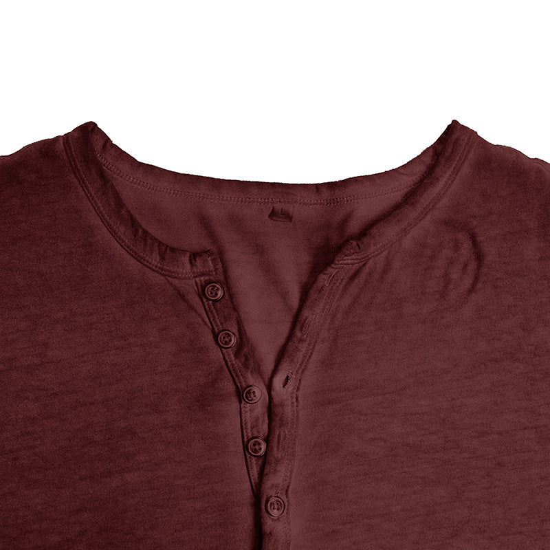 Herren Henley Shirt Langarm Elegantes Design Modern
