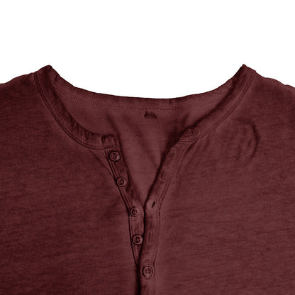 Herren Henley Shirt Langarm Elegantes Design Modern
