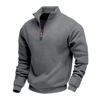 Herren Sweatshirt Sportlich Mit Stehkragen Reißverschluss Modern