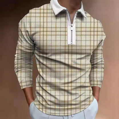Herren Sweatshirt Stehkragen Modern Reißverschluss