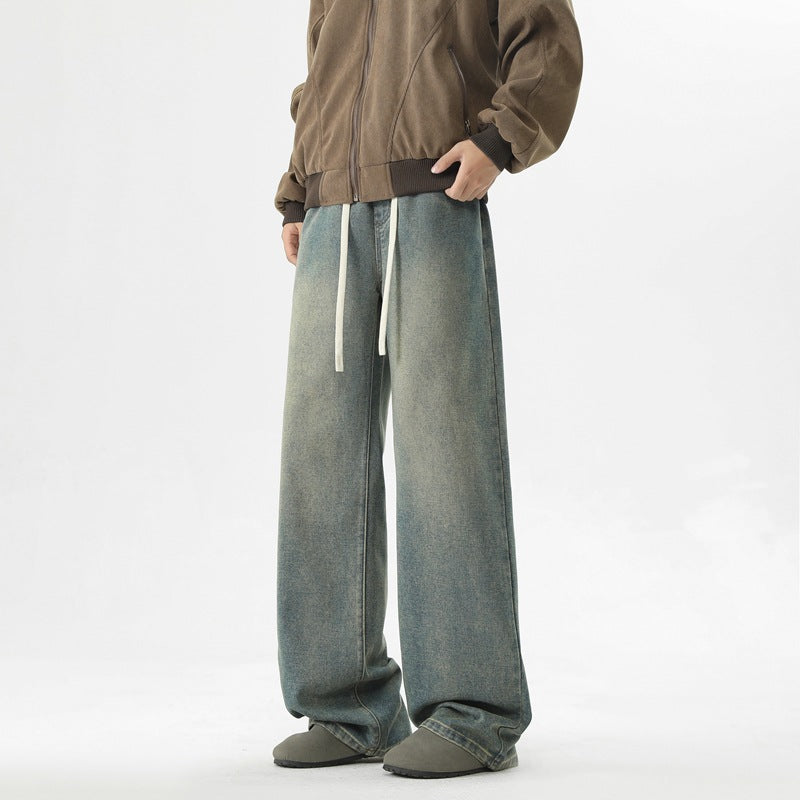 Herren Jeanshose Oversized Mit Verstellbarem Bund