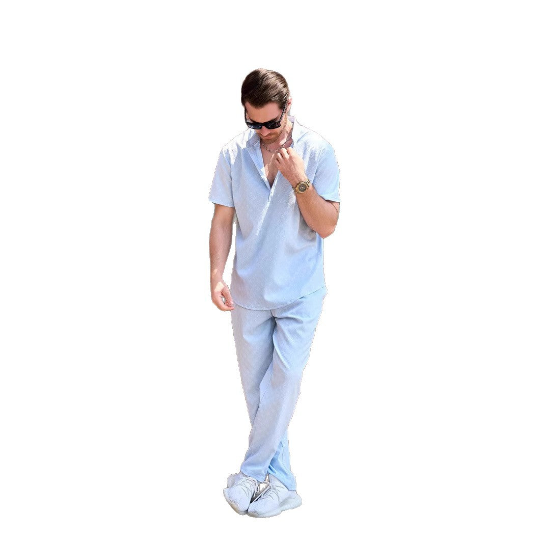 Herren Freizeitset Modern mit Stehkragen und Taschen