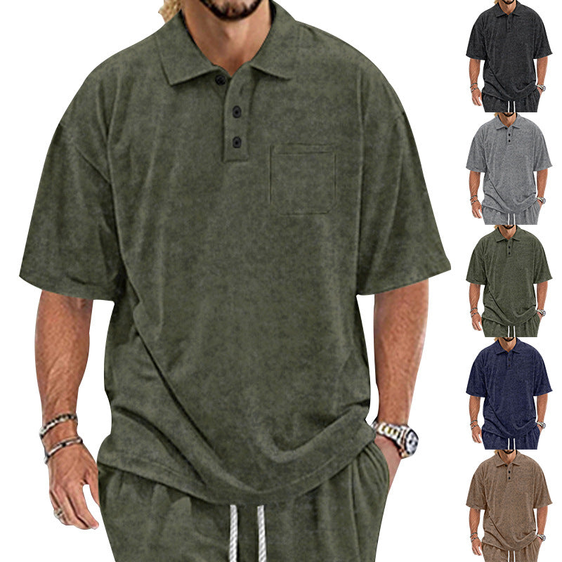 Herren Poloshirt Modern Strukturiert Knöpfe Berlin - BerlinGlamour