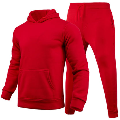 Herren Sportanzug Bequem Kapuze Elastisch Schwarz