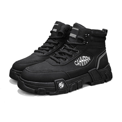 Damen High-Top Sneaker Robust Stylisch Schwarz
