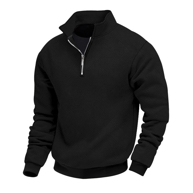 Herren Pullover Stehkragen Strickmuster Sportlich Modern