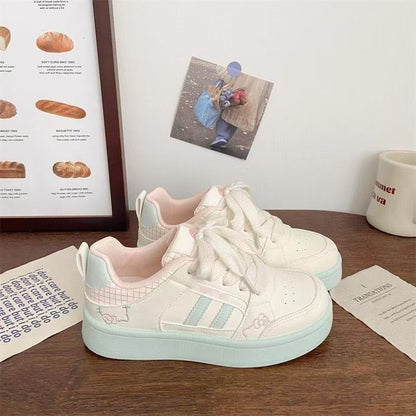 Damen Sneaker Plattform atmungsaktiv Schnürsenkel Modisch