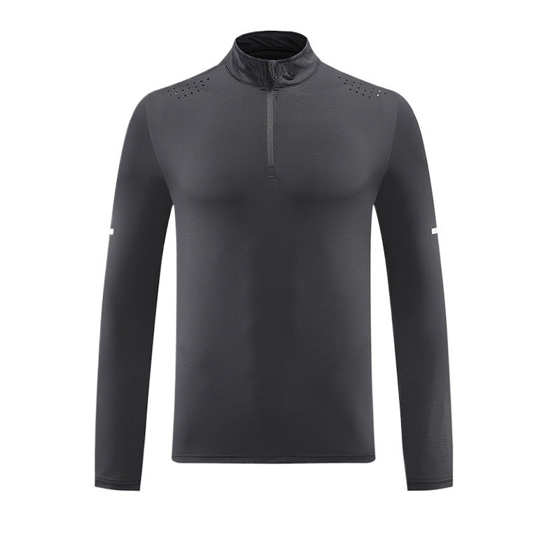 Herren Langarmshirt Atmungsaktiv Reißverschluss Funktionsshirt