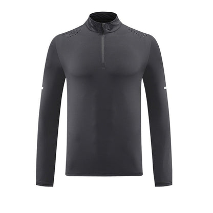 Herren Langarmshirt Atmungsaktiv Reißverschluss Funktionsshirt