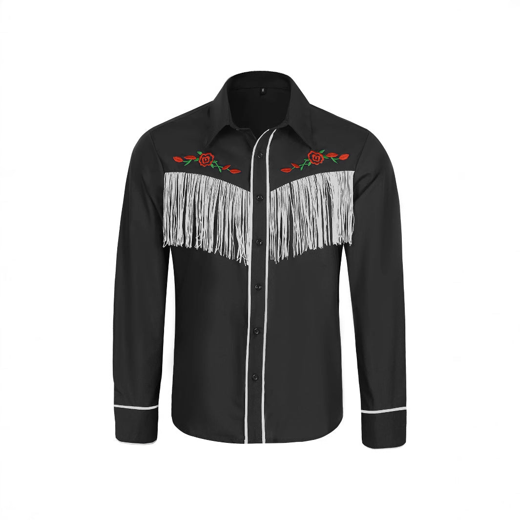Herren Westernhemd Fransen Bestickung Berlin Western Look