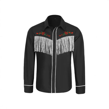Herren Westernhemd Fransen Bestickung Berlin Western Look