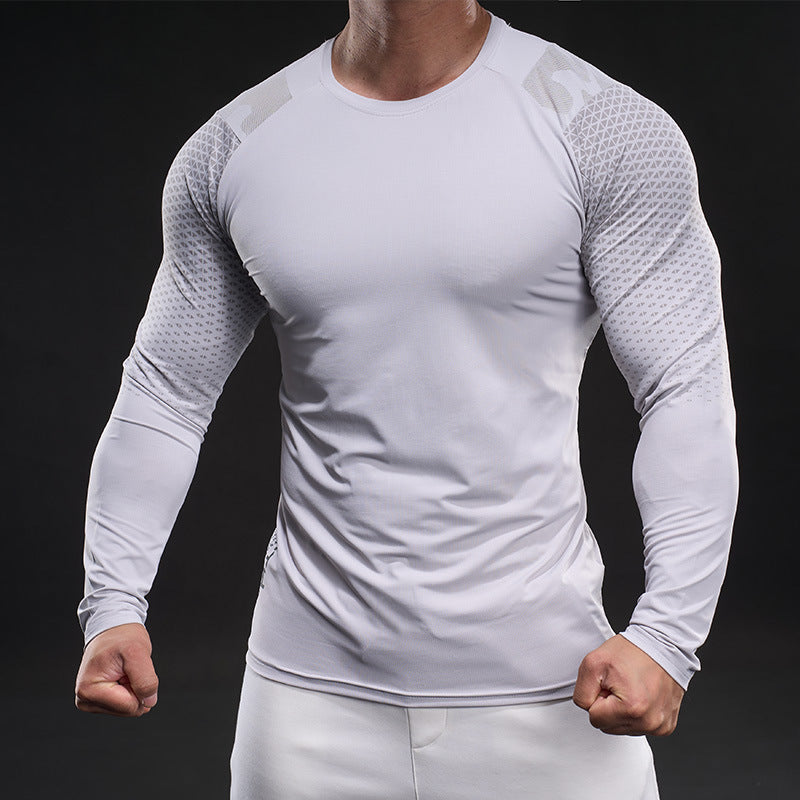 Herren Sportshirt Langarm Atmungsaktiv Funktionsshirt Mesh