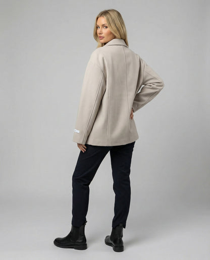 Damen Strickcardigan Weiß Großzügig Mit Knöpfen und Taschen