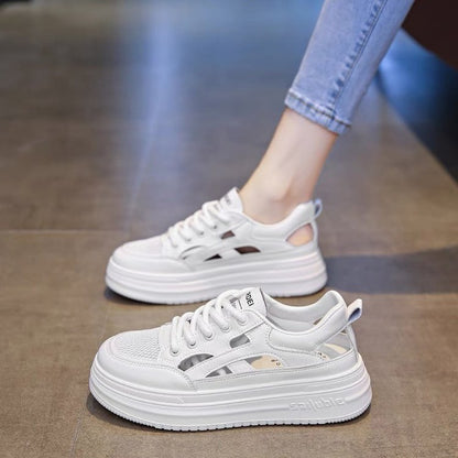 Damen Plattform Sneaker atmungsaktiv Trendig Hoch