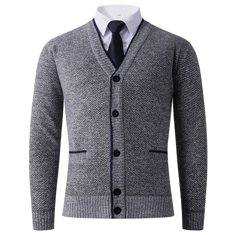 Herren Strickjacke V-Ausschnitt Klassisch Elegante Männerjacke