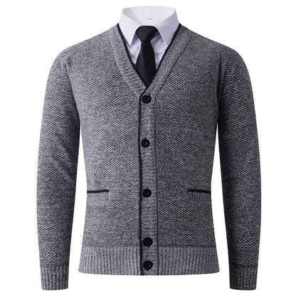 Herren Strickjacke V-Ausschnitt Klassisch Elegante Männerjacke
