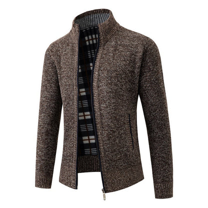 Herren Strickjacke Modern Stehkragen Mit Taschen