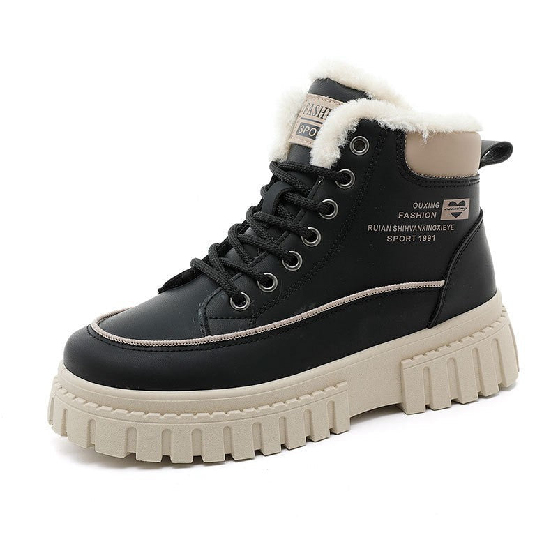 Damen Winterstiefel High-Top Kuschelig Warm mit Profilsohle - BerlinGlamour