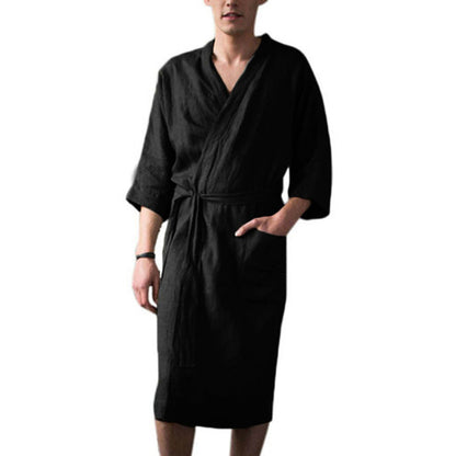 Herren Leinenbademantel Luxus Qualität Modern - BerlinGlamour