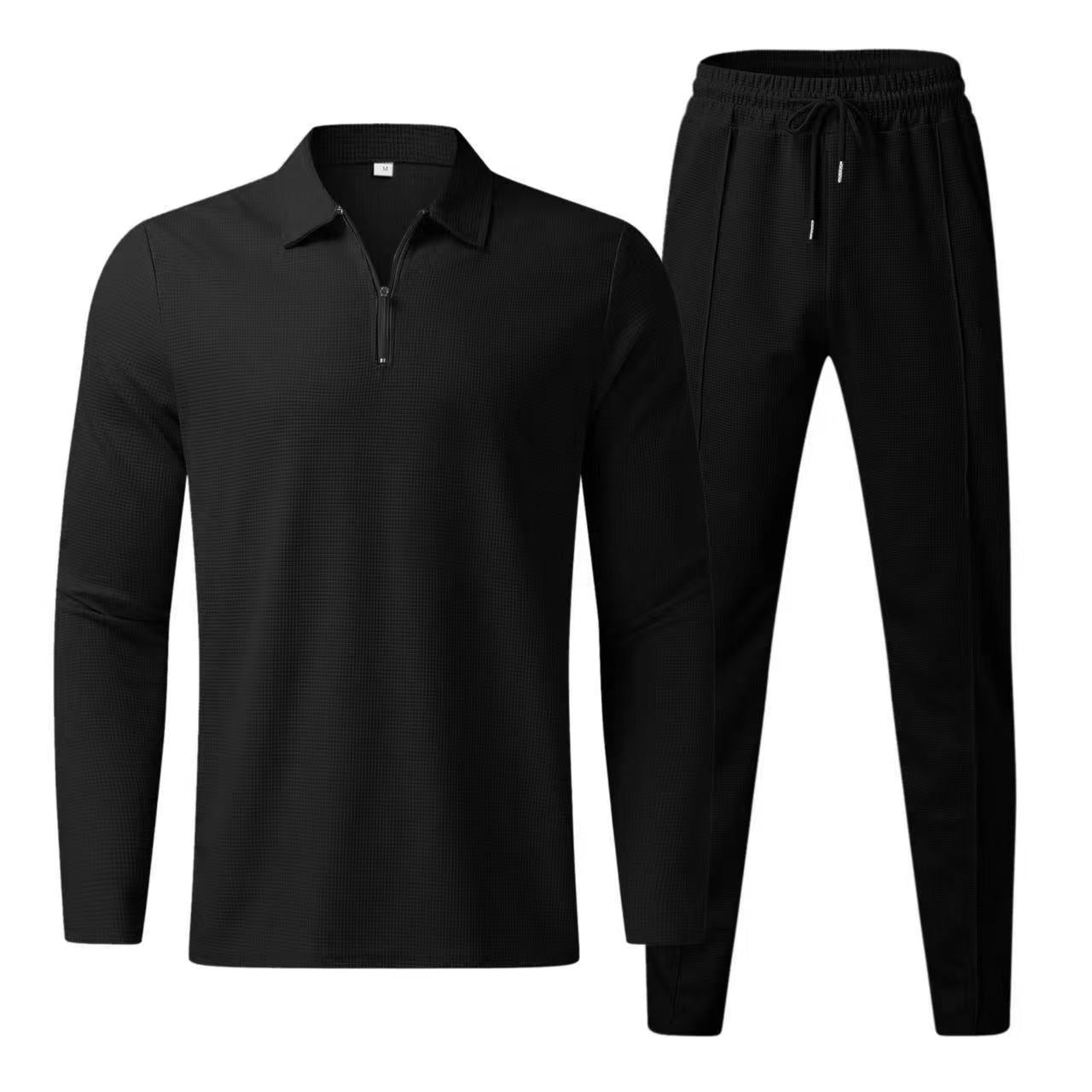 Herren Trainingsanzug Sportlich Reißverschluss Funktionsshirt