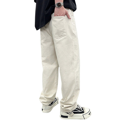 Herren Cargo-Jeans Bequem Weite Passform Mit Taschen