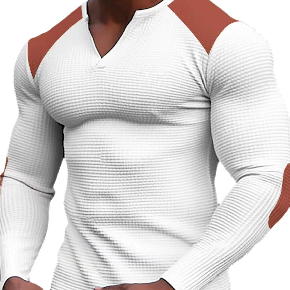 Herren Langarmshirt Strukturiert Kontrastdetails Modern