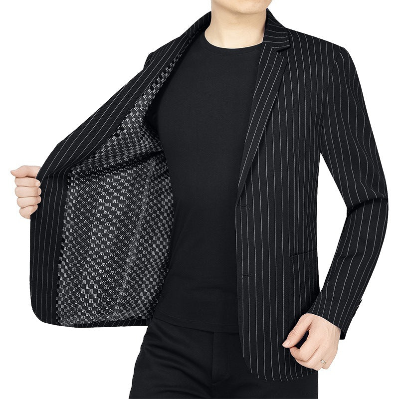 Herren Blazer Jacke Streifen Muster Elegant Slim Fit - BerlinGlamour