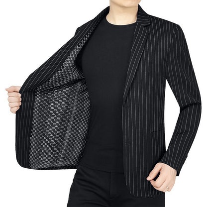 Herren Blazer Jacke Streifen Muster Elegant Slim Fit - BerlinGlamour