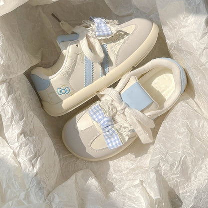 Damen Sneaker atmungsaktiv mit Schleifen Damen Sportschuhe Mode