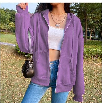 Bequeme Damen Kapuzenjacke Lässig Mit Taschen