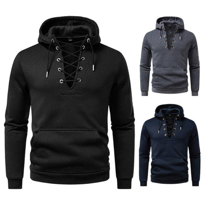 Herren Kapuzenpullover Modisch Schnüren Design Großstadtchic