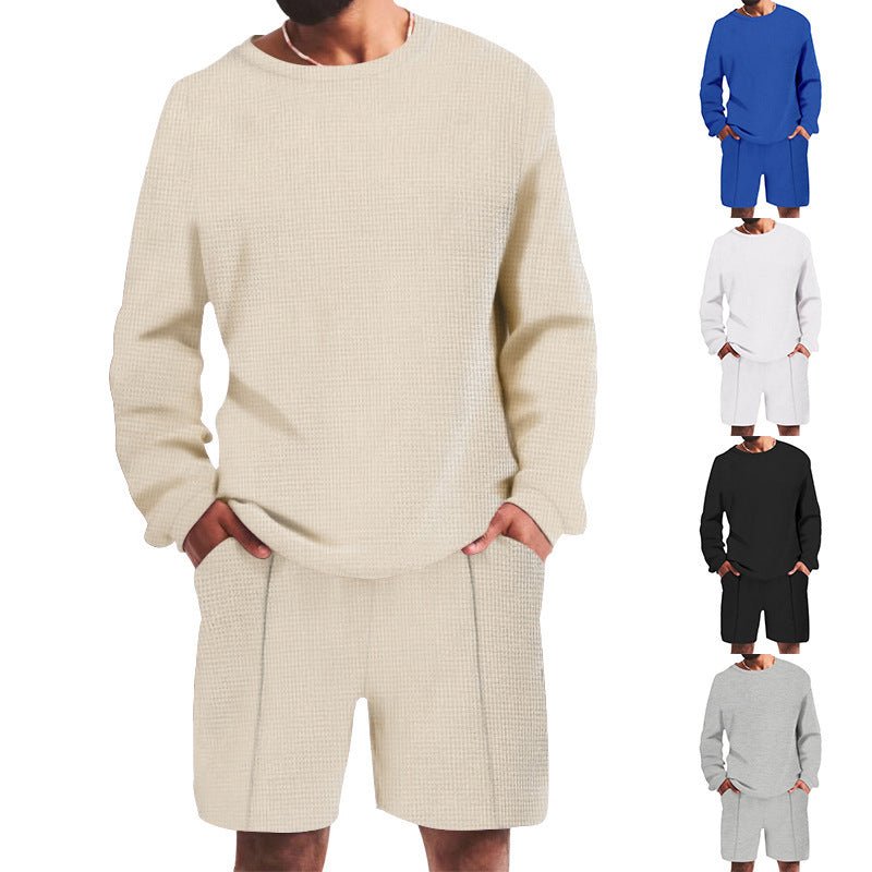 Herren Freizeit-Set Casual mit Struktur-Oberteil und Bequemen Shorts - BerlinGlamour