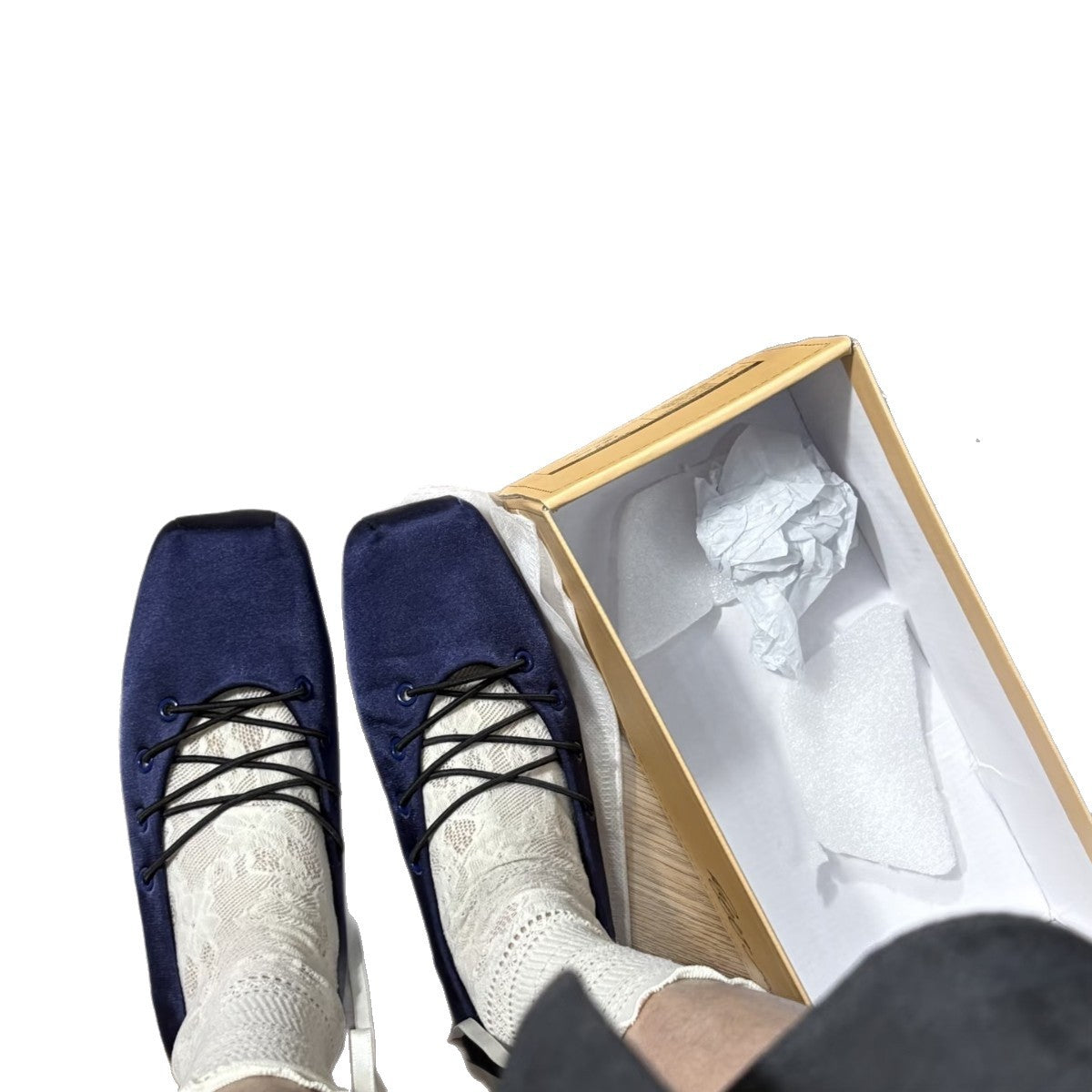 Damen Ballerinas Weich Bequem Geflochtene Schnürsenkel