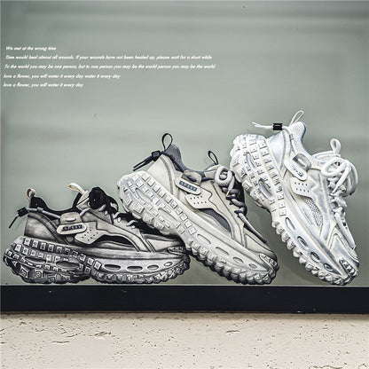Damen Sneaker Sportlich Oversized Bequem