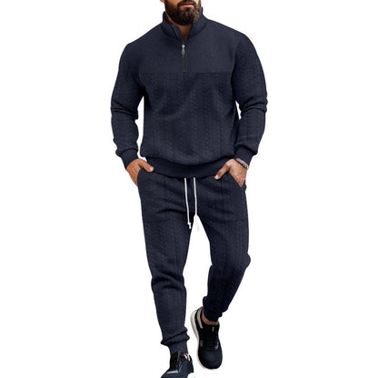 Herren Strickset Modern Stehkragen Reißverschluss Sportlich