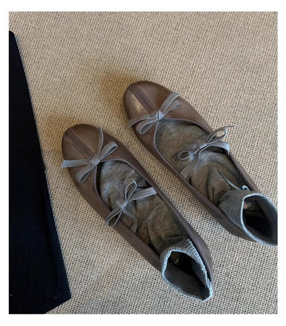 Damen Ballerinas Bequem Schleifen Design Elegant