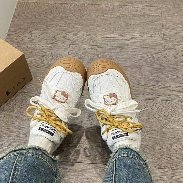 Damen Sneaker Bequem Verspielt Sportlich Weiß
