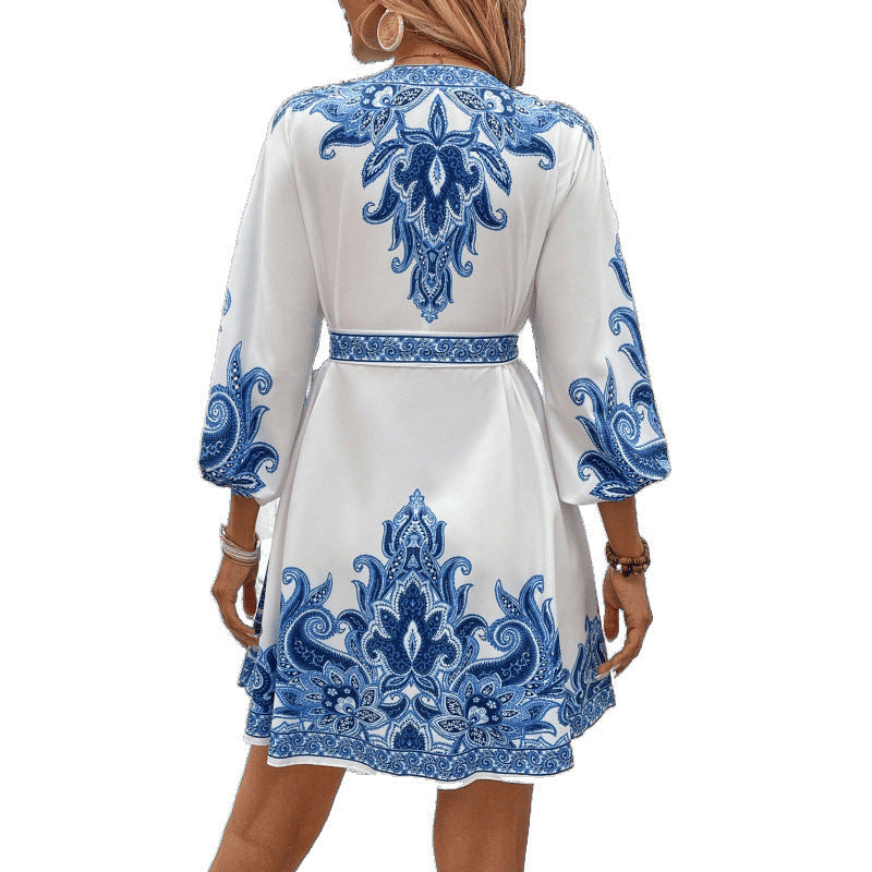 Kleid Damen A-Linie Bestickt Mini Sommerkleid Chic