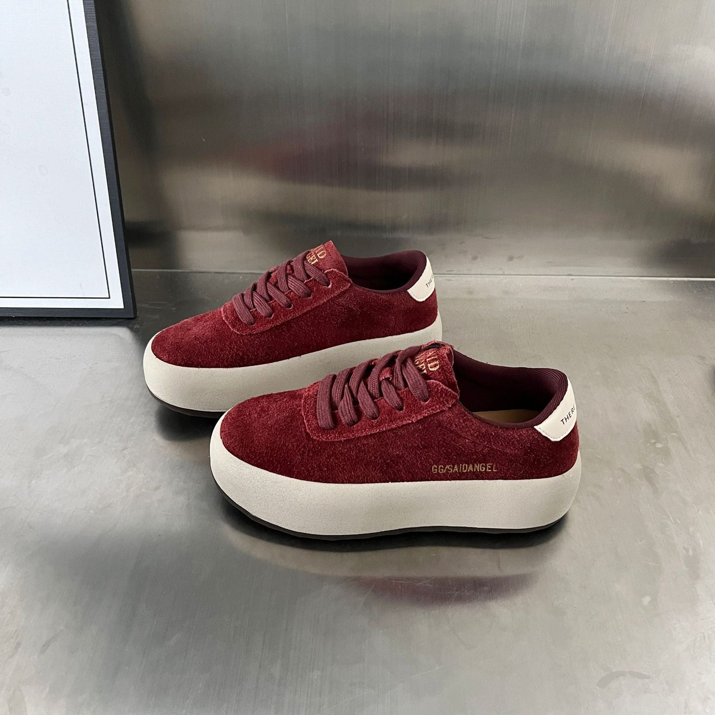 Damen Sneaker Wildleder Bequem Dämpfend