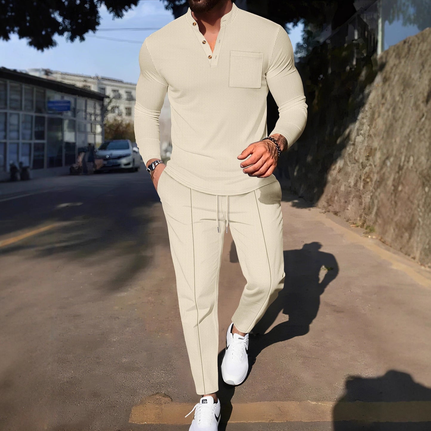 Herren Freizeitanzug Set Modern mit Joggerhose Bequem