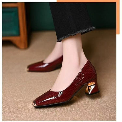 Damen Pumps Elegant Glänzend Schuhe Heidi Mode