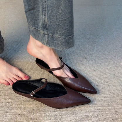 Damen Slingback Schuhe Elegante Spitze Ballerinas - BerlinGlamour