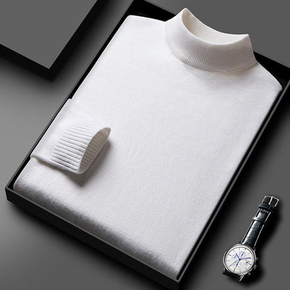 Herren Pullover Eleganter Rollkragen Schwarzer Style