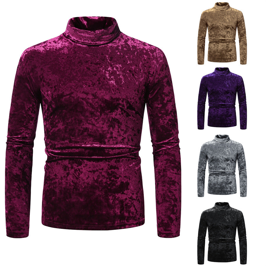 Eleganter Rollkragenpullover Herren Samtig Modern - BerlinGlamour
