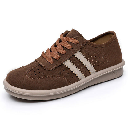 Damen Sneaker atmungsaktiv Veloursleder Komfort Fußbett