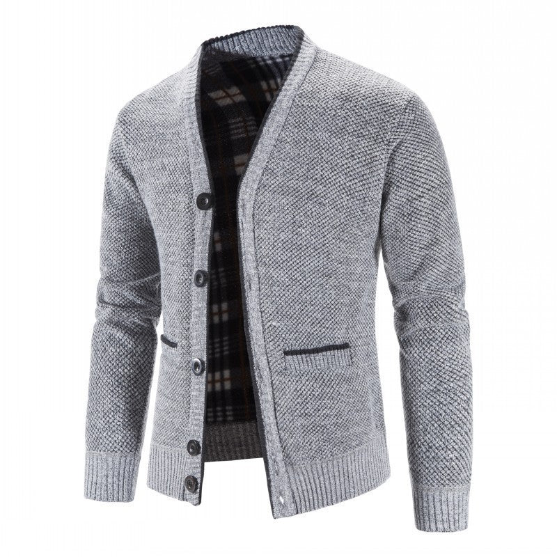 Herren Strickjacke Karomuster Modern Trendy - BerlinGlamour