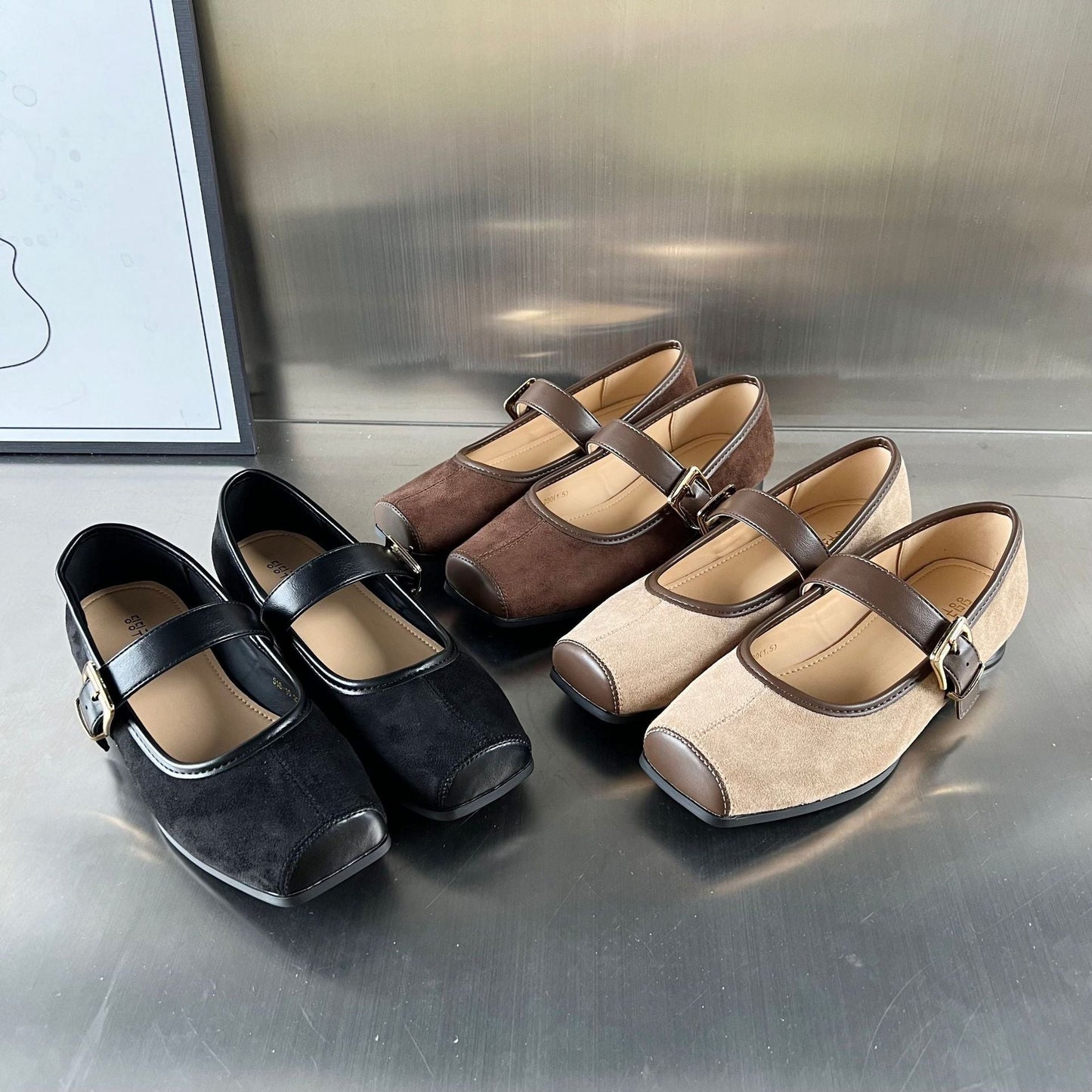 Damen Slipper Elegante Velour Moderne Riemen