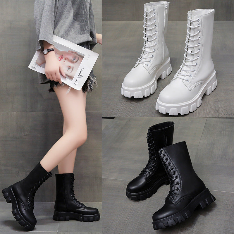 Damen Combat Boots Stiefel Schnürsenkel Robust
